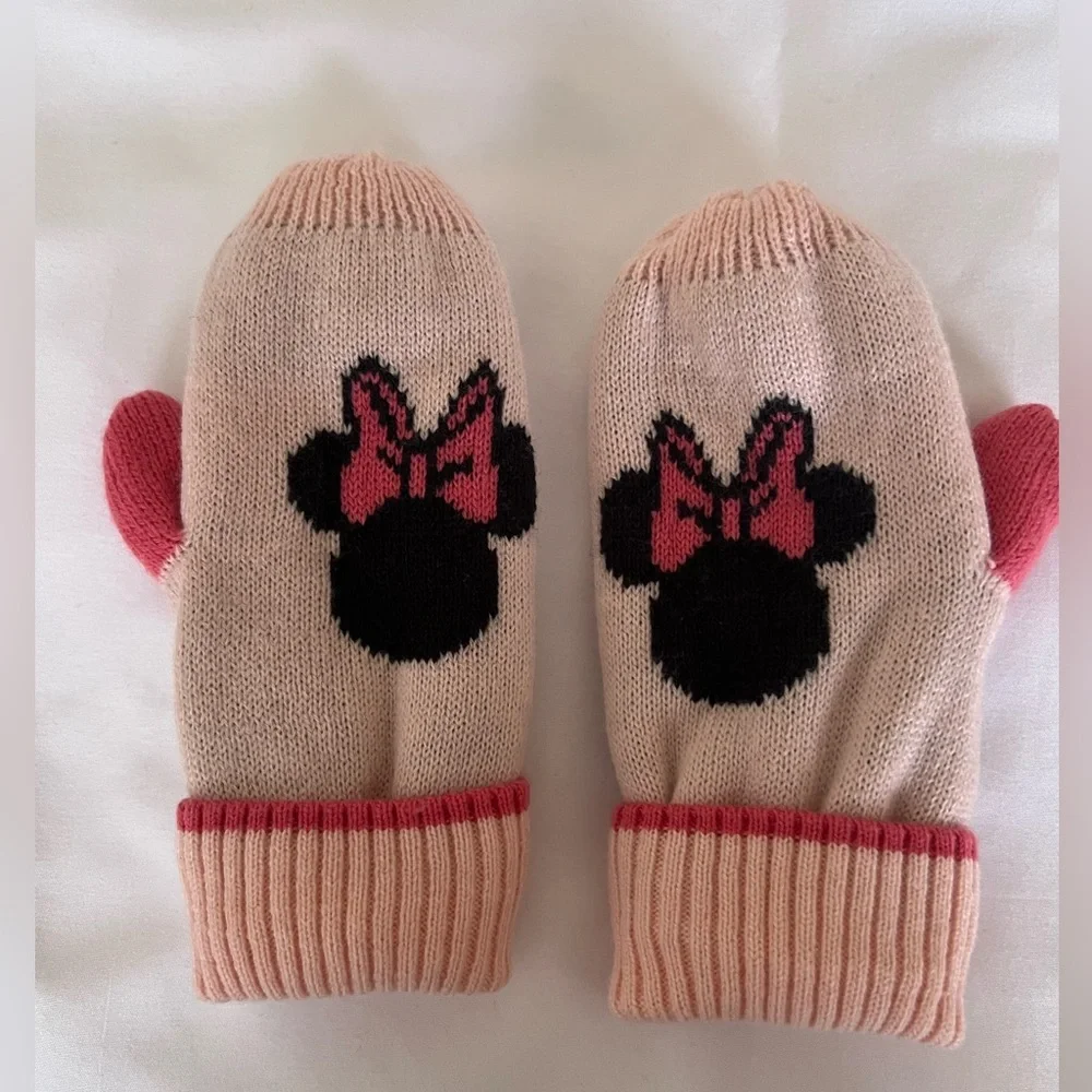 Gap Disney Pink and Black Character Mittens